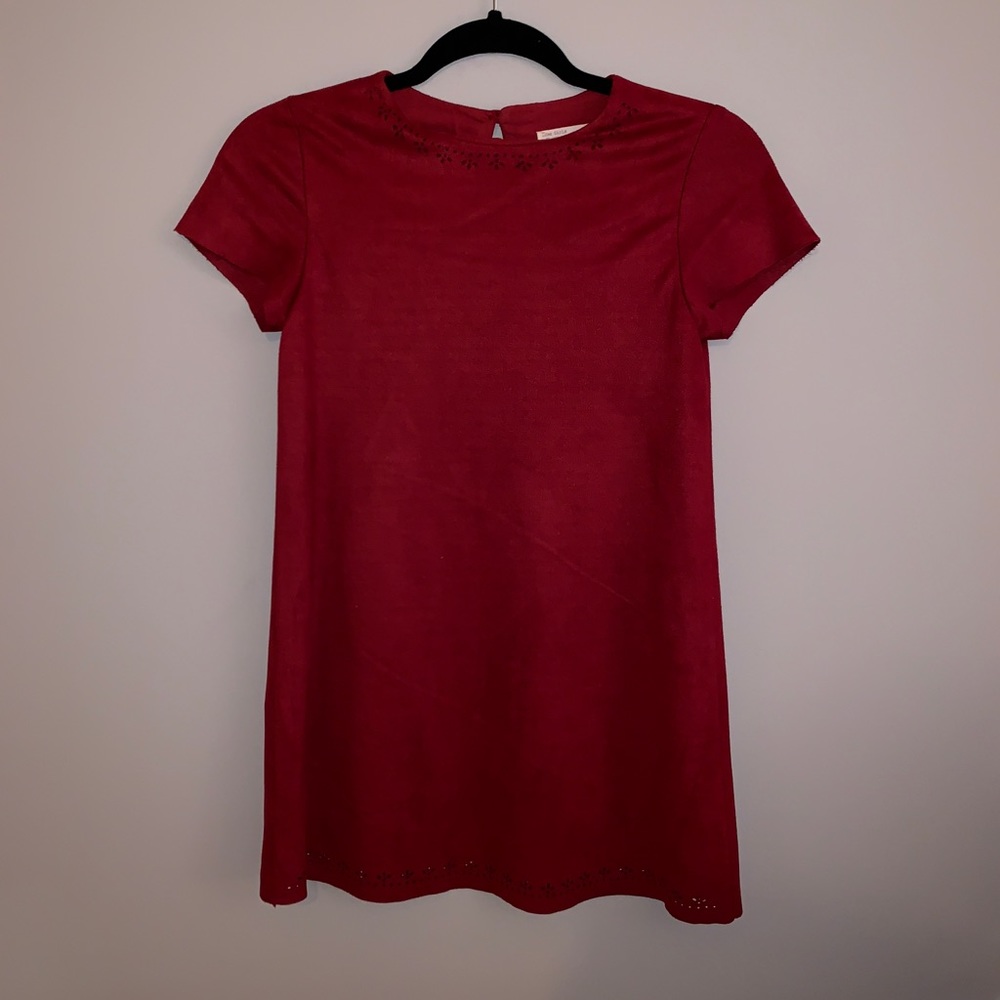 Zara Girls Red Suede Dress